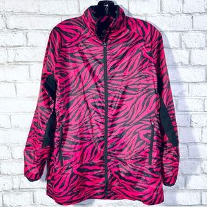 Rise By LuLaRoe | Pink with Black Zebra Stripes Warm Up Jacket // S